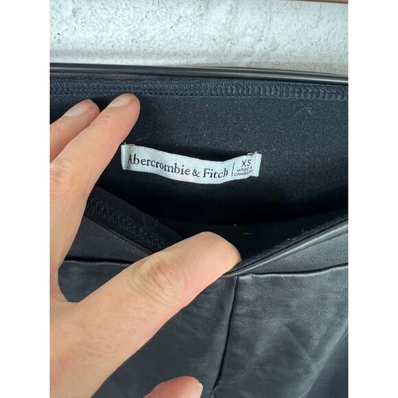 Abercrombie & Fitch Women's Faux Leather Legging Skinny High Waist Black Size XS - Picture 7 of 10